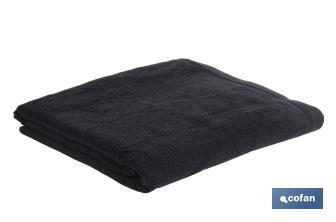 Toalla de Baño | Modelo Brillante | Color Negro | 100 % Algodón | Gramaje 580 g/m² | Medidas 100 x 150 cm - Cofan