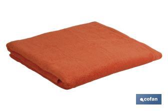 Drap de douche | Couleur Orange | Modèle Amanecer | 100 % Coton | Grammage 580 g/m² | Dimensions 70 x 140 cm - Cofan