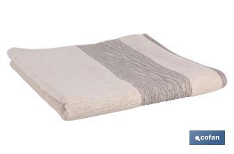 Bath sheet | Alma Model | Nature colour | 100% cotton | Weight: 600g/m2 | Size: 100 x 150cm - Cofan