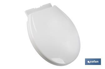 Toilet Seat | Size: 40.4 x 35.6cm | White Polypropylene - Cofan