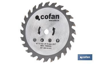 Mini sega circolare elettrica | Ø115 mm per Tagliare legno, plastica e metalli morbidi | 705W Ø115mm - Cofan