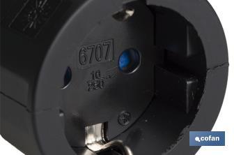 Base per presa tipo Plug di gomma | 16 A - 250 V | Colore: nero - Cofan