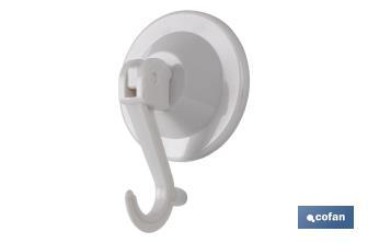Suction pad hanger with safety hook. Diameter: 59mm - Cofan