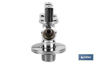 Angle Valve with Double Outlet | Size: 1/2" x 1/2" x 3/8" | Brass CW617N | Gas Inlet Thread - Cofan