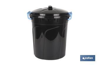 Balde do lixo | Cor preta | Capacidade 21 L | Com Asas de fecho Incorporadas | Balde de Lixo com tampa - Cofan