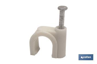 Plastic cable clamps, round - Cofan