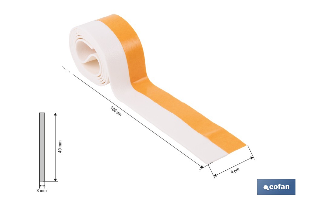Burlete de PVC expandido | Longitud de 100 cm | Disponible en dos acabados diferentes - Cofan
