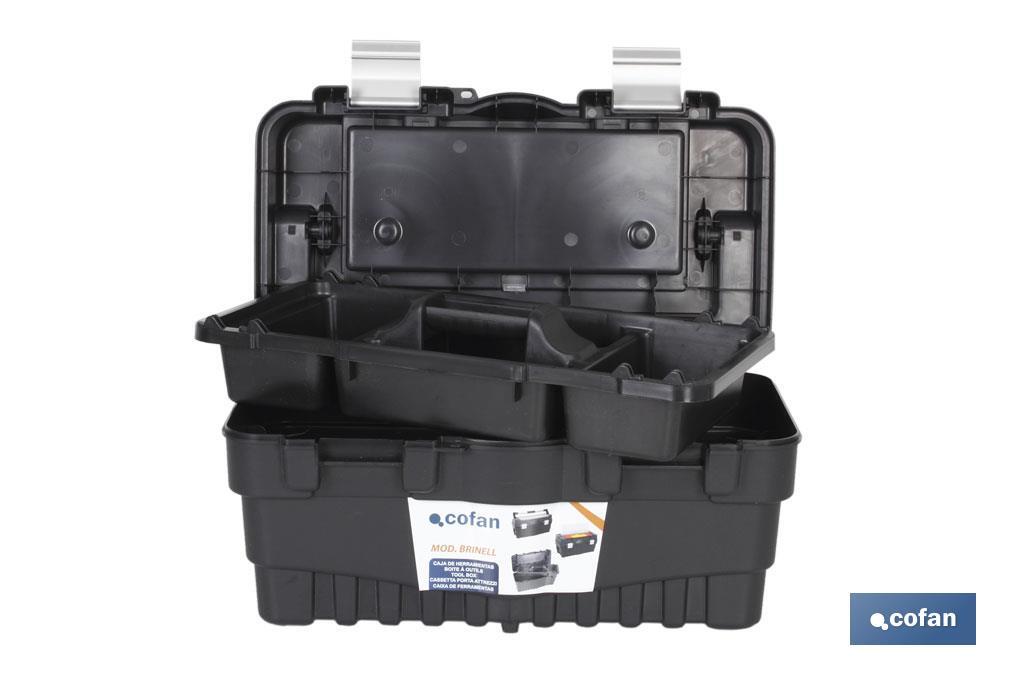 Plastic tool box, Brinell Model | Product dimensions: 595 x 289 x 328mm | Semi-professional model - Cofan