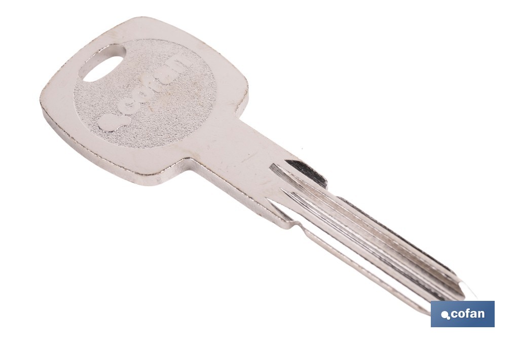 Llave en bruto para cilindros de seguridad | Compatible con Silca y JMA | Acero niquelado - Cofan