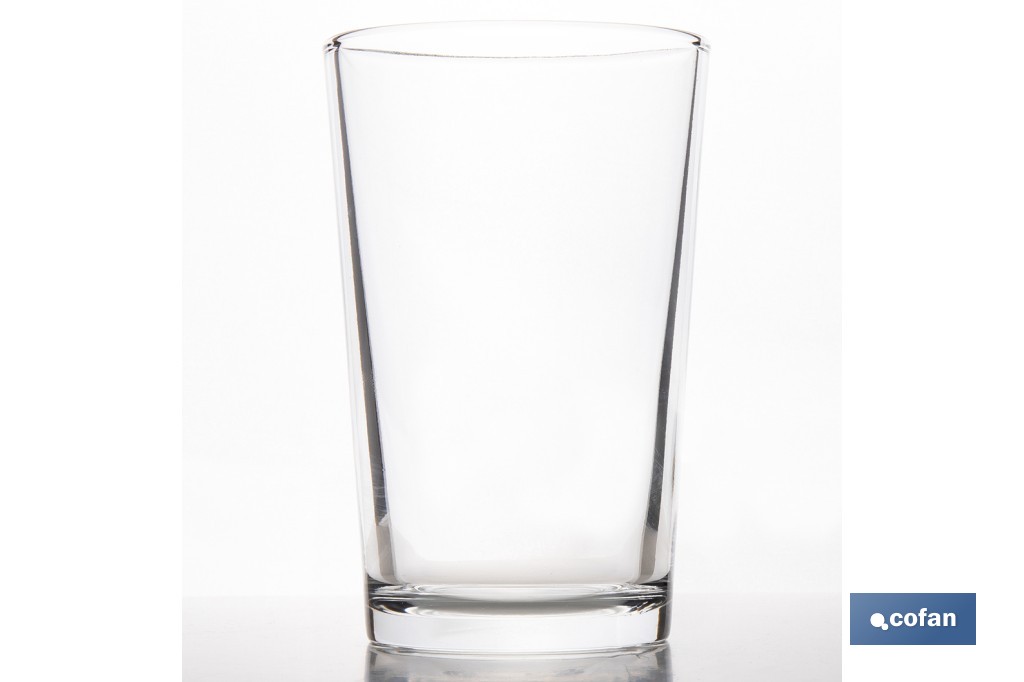 Pack de 6 vasos de caña de vidrio templado | Capacidad: 200 ml | Adecuado para cerveza, agua, refrescos y zumos - Cofan
