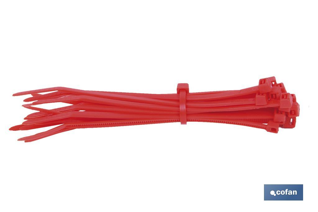 Abrazaderas de Nylon PA 6.6 Color Rojo - Cofan