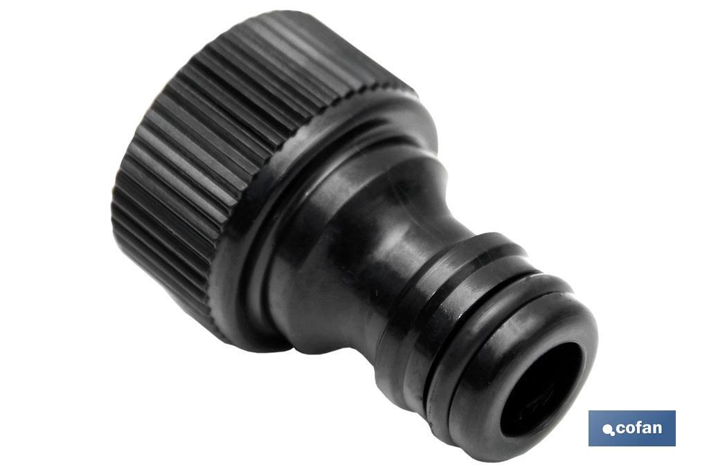 Adaptador de rosca | Hembra de polipropileno  | Para manguera de jardín | Diferentes Medidas - Cofan