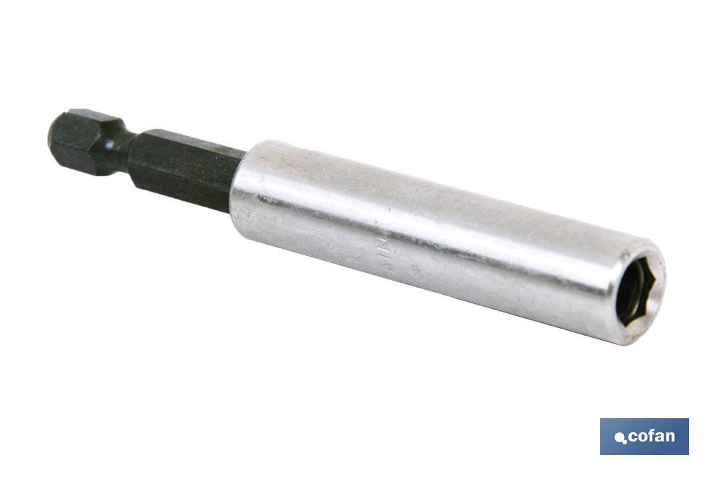 Adaptador porta puntas Imantado | Medidas 1/4 x 75 x 11 mm  | Cambio de puntas imantado - Cofan