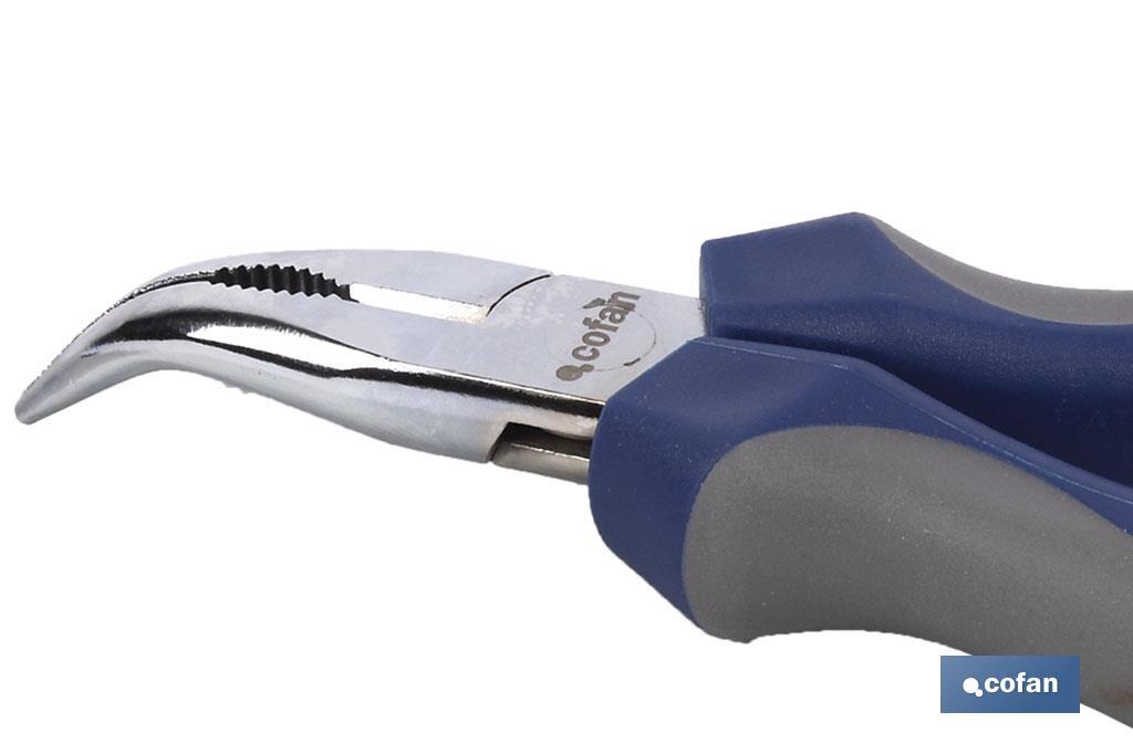 Bent nose pliers with spring | Chrome-vanadium steel | Size: 200mm - Cofan