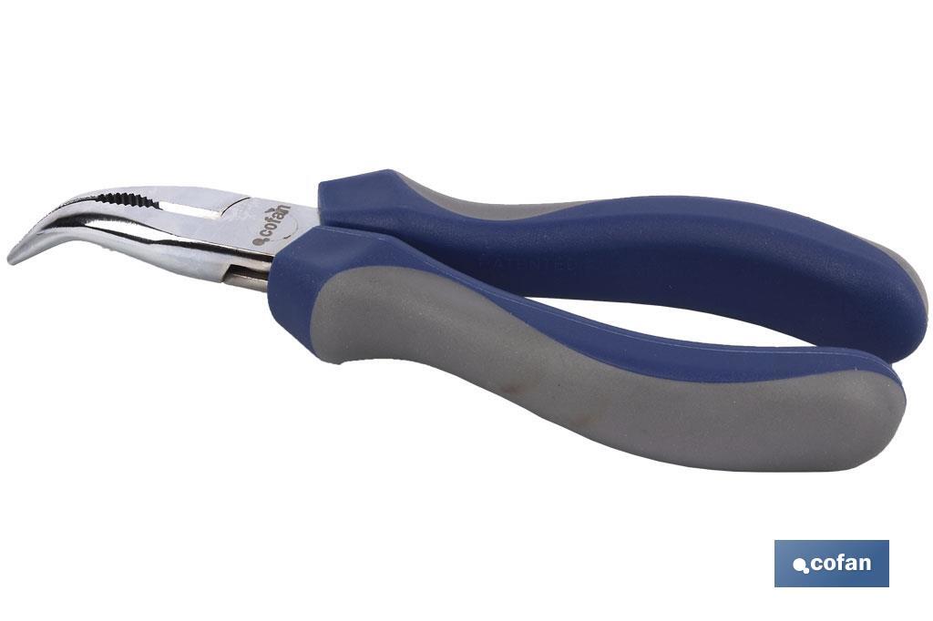 Bent nose pliers with spring | Chrome-vanadium steel | Size: 200mm - Cofan