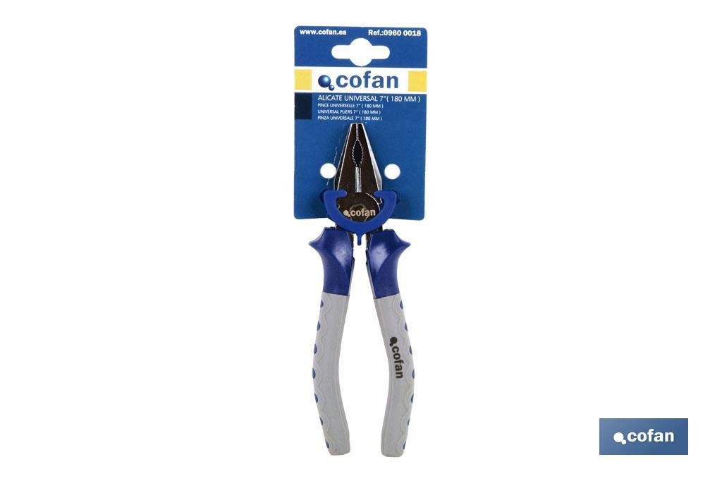 High performance combination pliers | Electrician pliers with ergonomic handle | Size: 200mm - Cofan