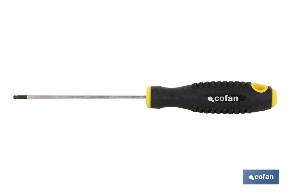 Ball head hex (Allen) screwdriver | Confort Plus Model | Available screw head from H2 to H10 - Cofan