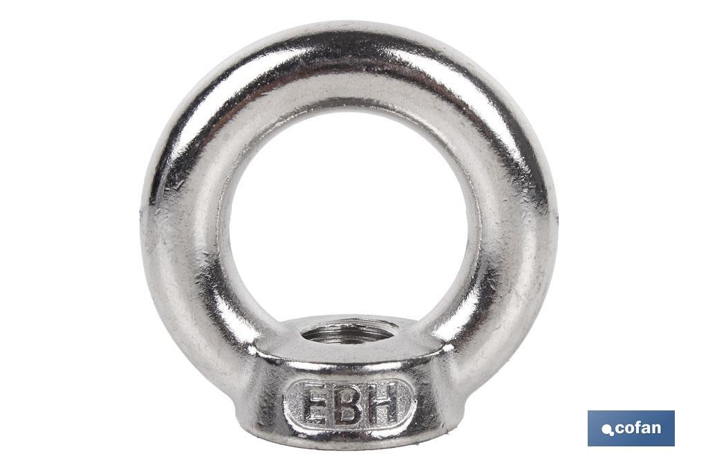 Stainless steel A2 female elevation ring DIN-582 - Cofan