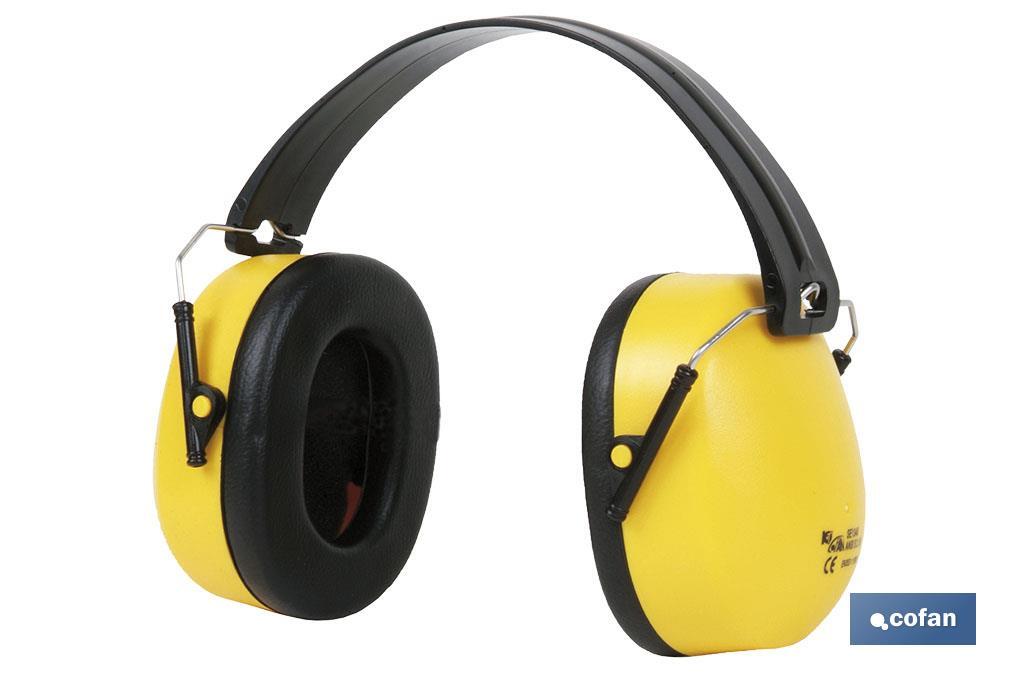 Safety earmuffs | Anti-noise device | Yellow | ABS and polystyrene | Available with or without blister pack - Cofan