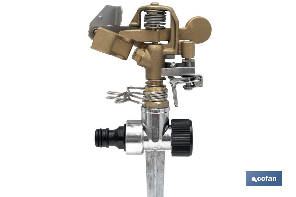 Aspersor sectorial 360º con piqueta | De metal | Para jardín y agricultura | Superficies grandes - Cofan