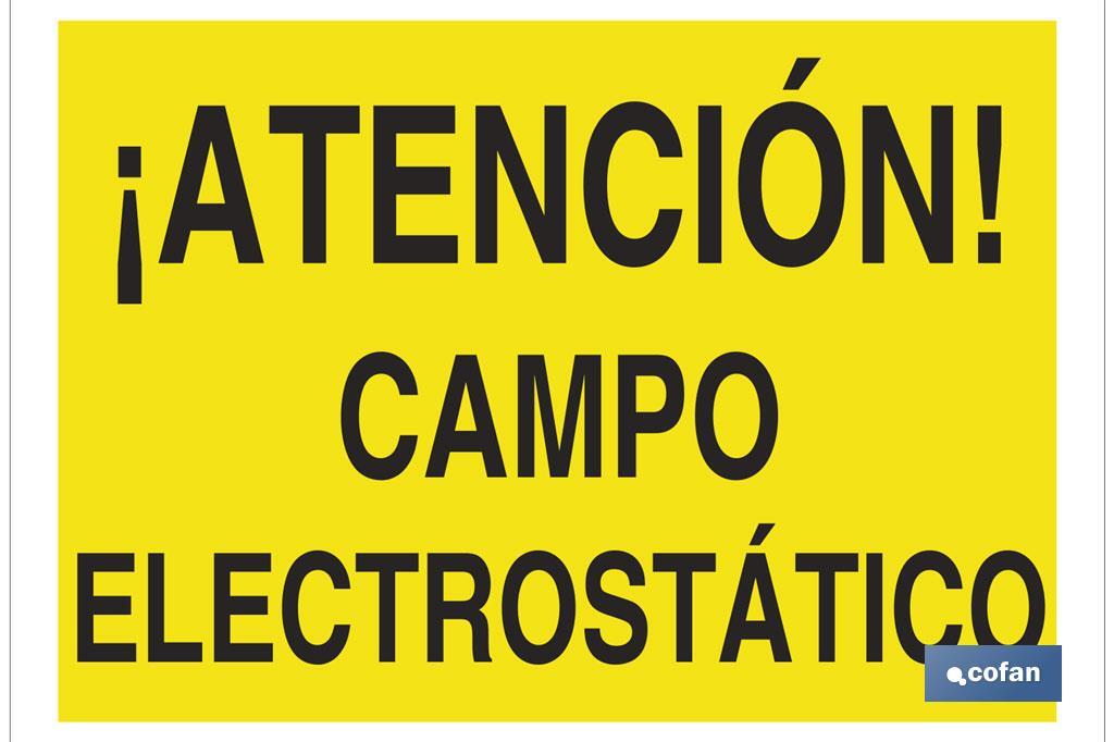 Warning! Electrostatic field - Cofan