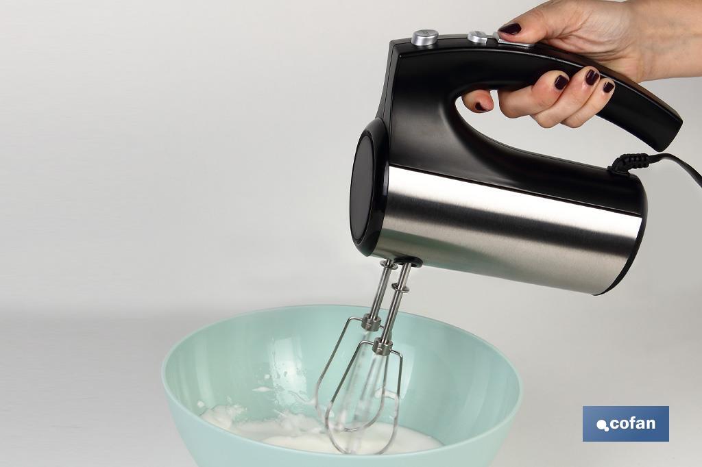 Hand mixer | Power: 350W | Maneli Model | Size: 16 x 18 x 8cm | ABS & brushed stainless steel | 2 whisks & 2 dough hooks - Cofan