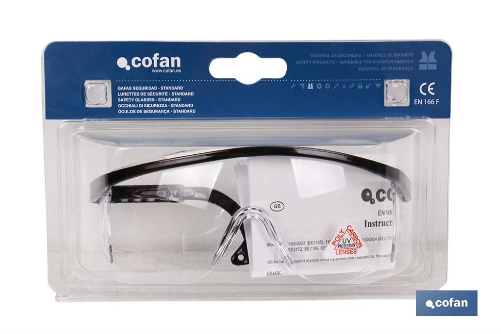 Safety glasses blister pack | Clear lens | Standar Model | EN 166 - Cofan