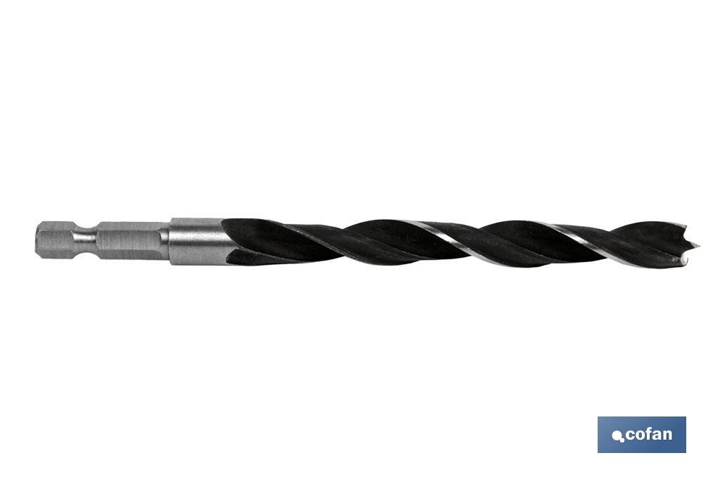 Wood drill bit with 1/4 “ hexagonal handle - Cofan