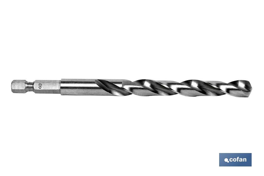 Rectified HSS drill bit with 1/4 “ hexagonal handle - Cofan