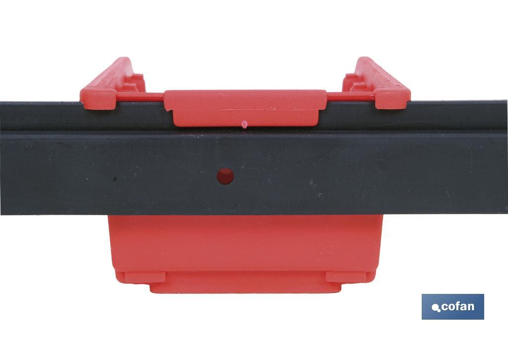 Metal holding rail for storage bins, Súper Model | Product dimensions: 495 x 40mm | Galvanised steel - Cofan