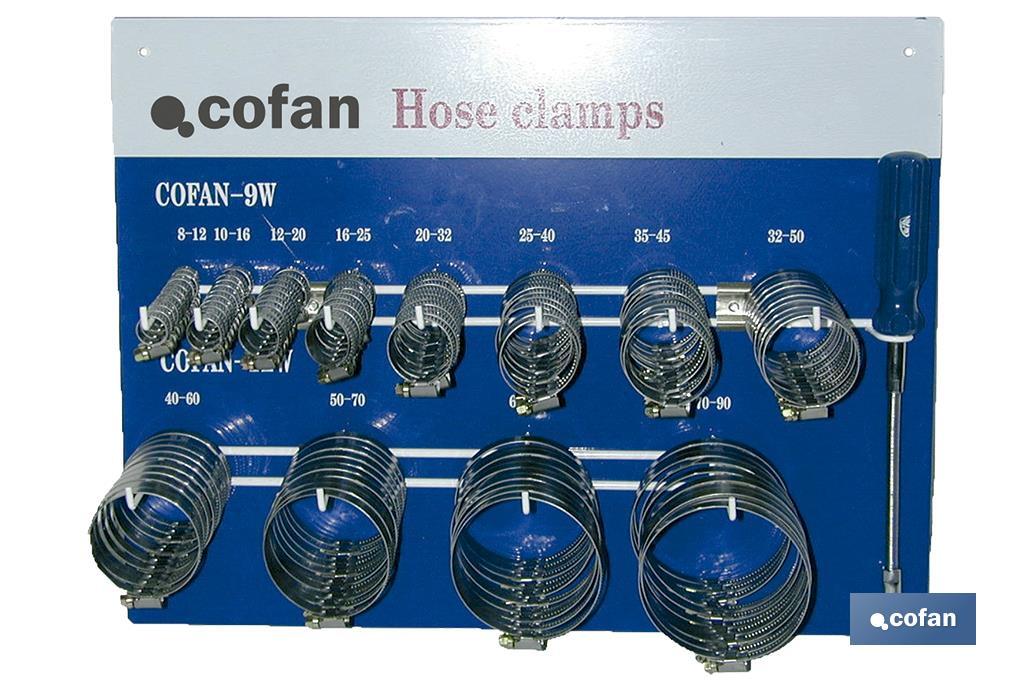 METALLIC HOSE CLAMP DISPLAY STAND - Cofan