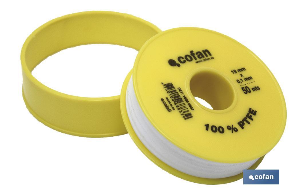 Roll of PTFE tape, 19mm x 1,10mm. - Cofan