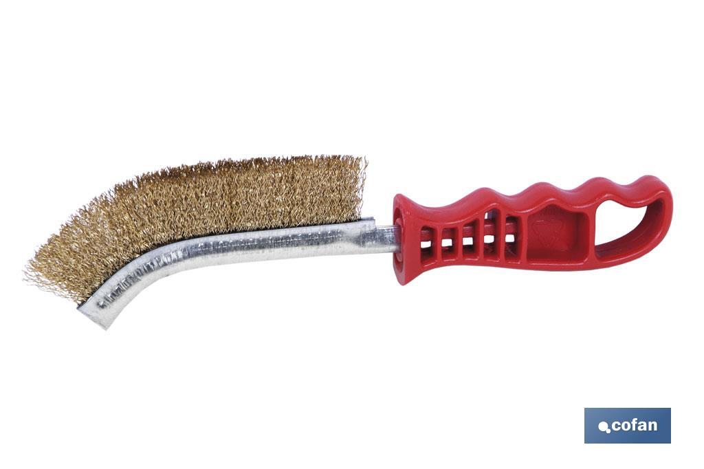 Brosse universelle en acier laitonné | Manche ergonomique rouge | Longueur : 240 mm - Cofan