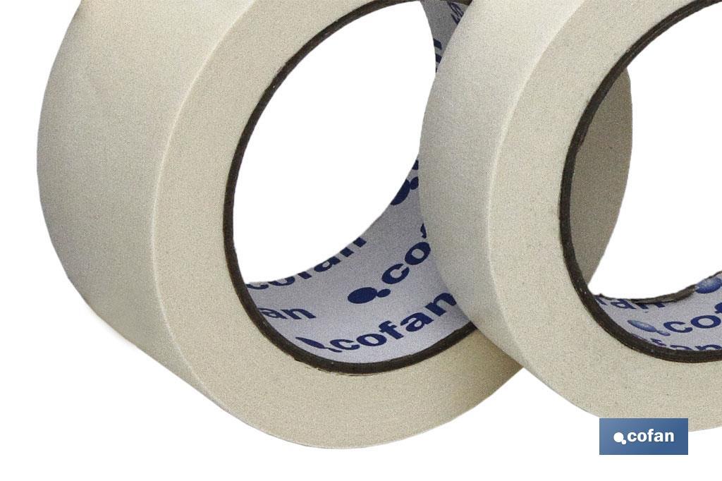 Cinta carrocero en rollo | Para pintar y enmascarar | Medidas desde 18 hasta 60 mm de ancho | Longitud de 45 metros - Cofan