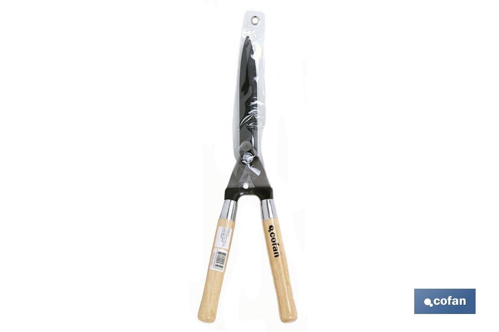 Cizalla corta setos profesional | Mango ergonómico de madera | Para jardinería y arbusto - Cofan