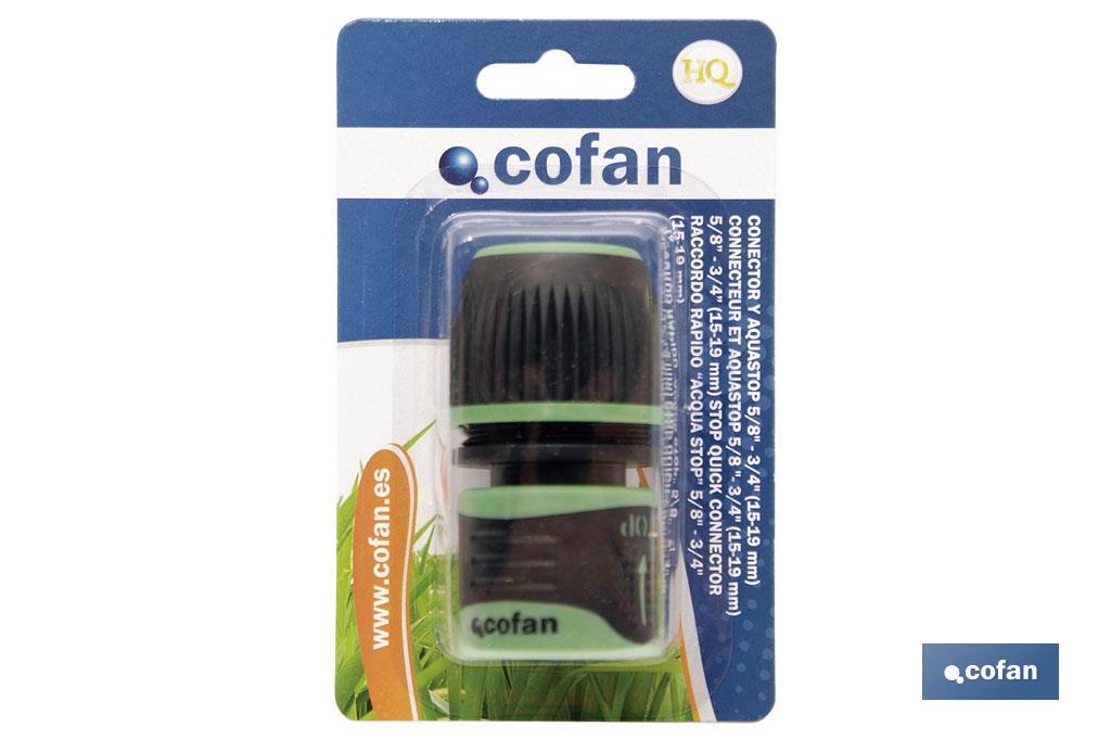 Conector de mangueras de riego | Diferentes Medidas | Fabricado en ABS - Cofan