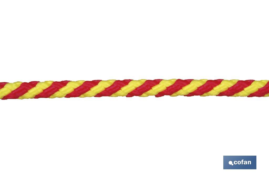 Yellow/Red spiral plaited cord (100% polypropylene) - Cofan