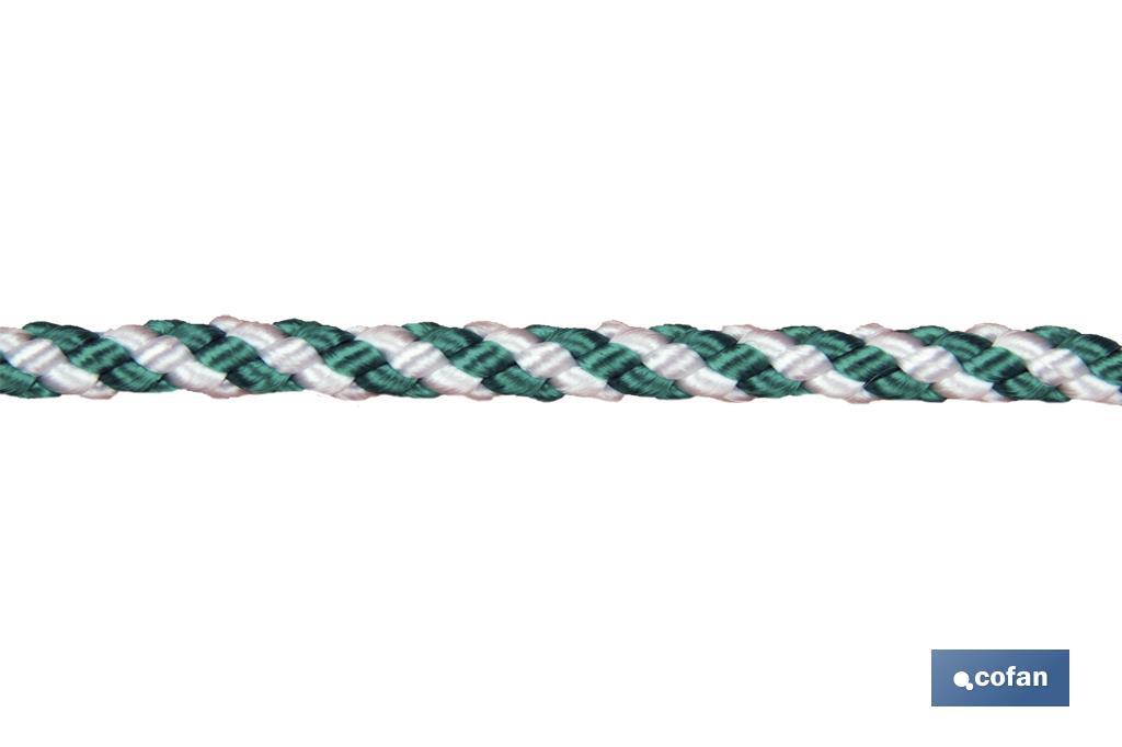 White/Green spiral plaited cord (100% polypropylene) - Cofan