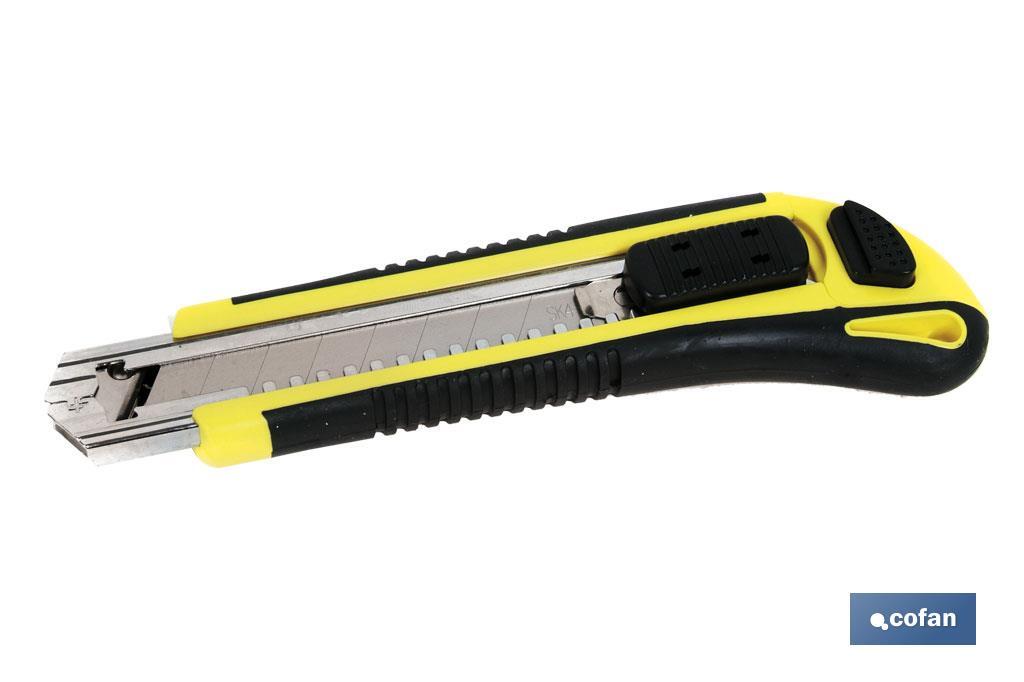 Utility knife with interchangeable blades | Includes spare blades | Blade size: 18mm - Cofan