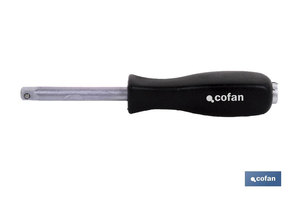 Rigid screwdriver with 1/4" double head | For 1/4" drive sockets | With 1/4" rear drive - Cofan