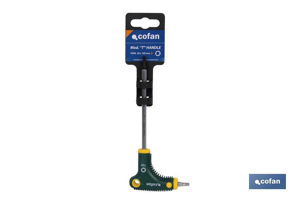 Destornillador Torx | Con mango en "T" doble punta | Modelo punta Torx desde T-10 hasta T-40 - Cofan