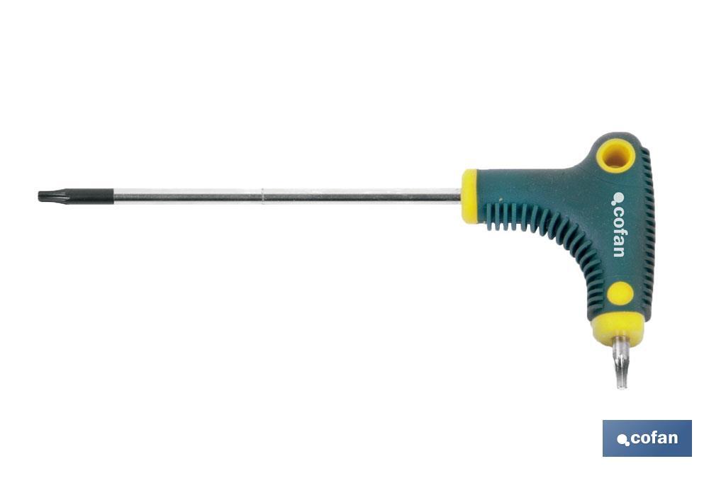 Torx screwdriver | With T-handle and double key | Available Torx head screw from T10 to T40 - Cofan