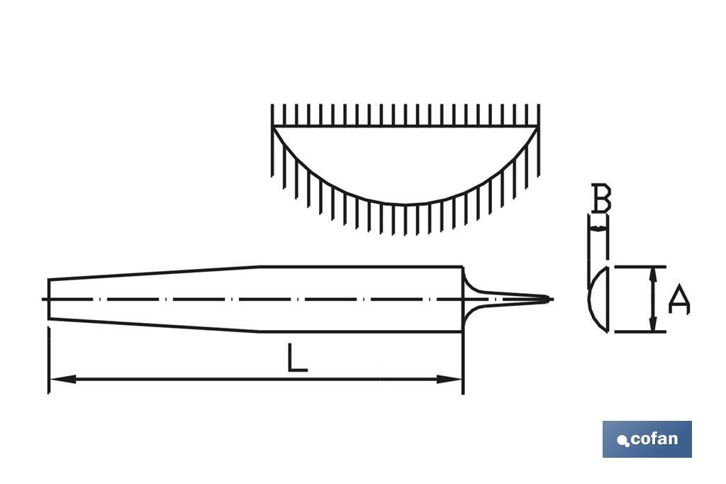 Râpe demi-ronde | Plusieurs dimensions et modèles | Manche interchangeable et ergonomique - Cofan