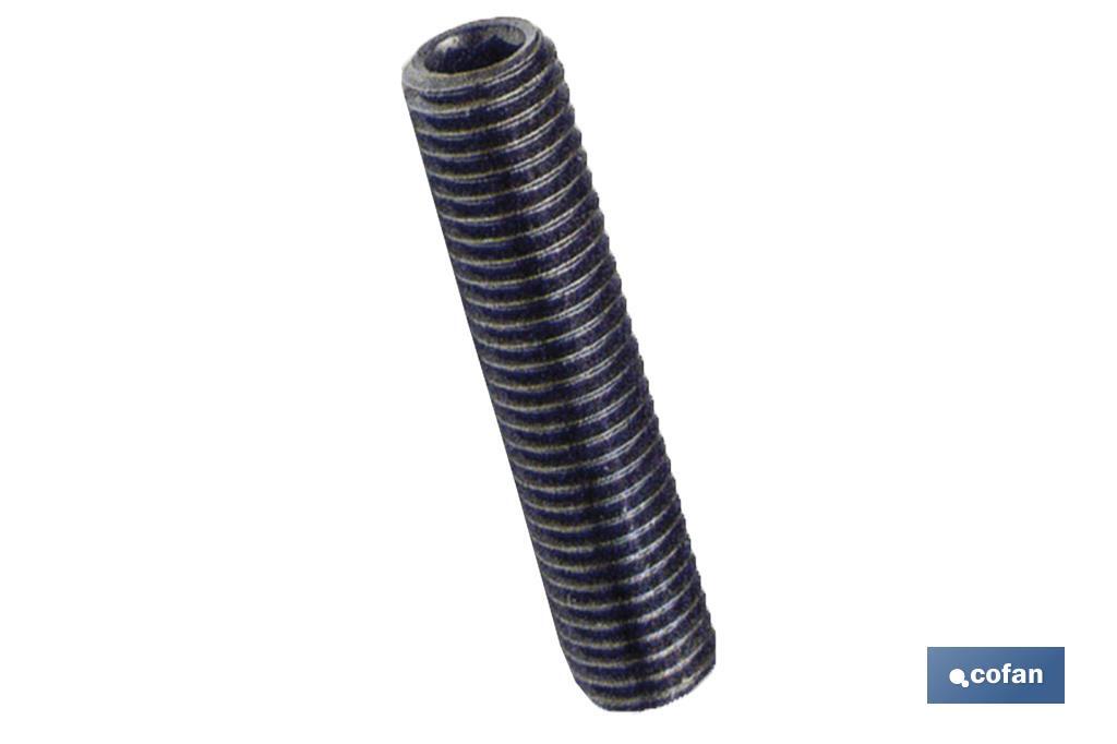 Hex threaded stud. Black flat tip - Cofan