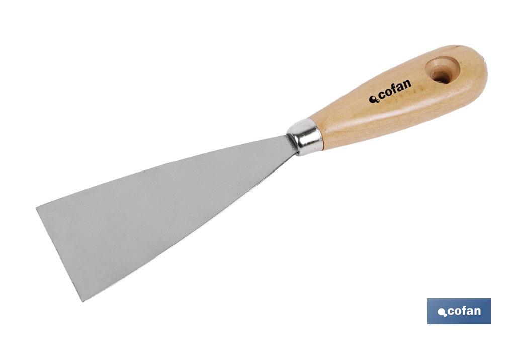 Filling knife with wooden handle | Available in various sizes | Stainless steel blade | Very practical tool - Cofan