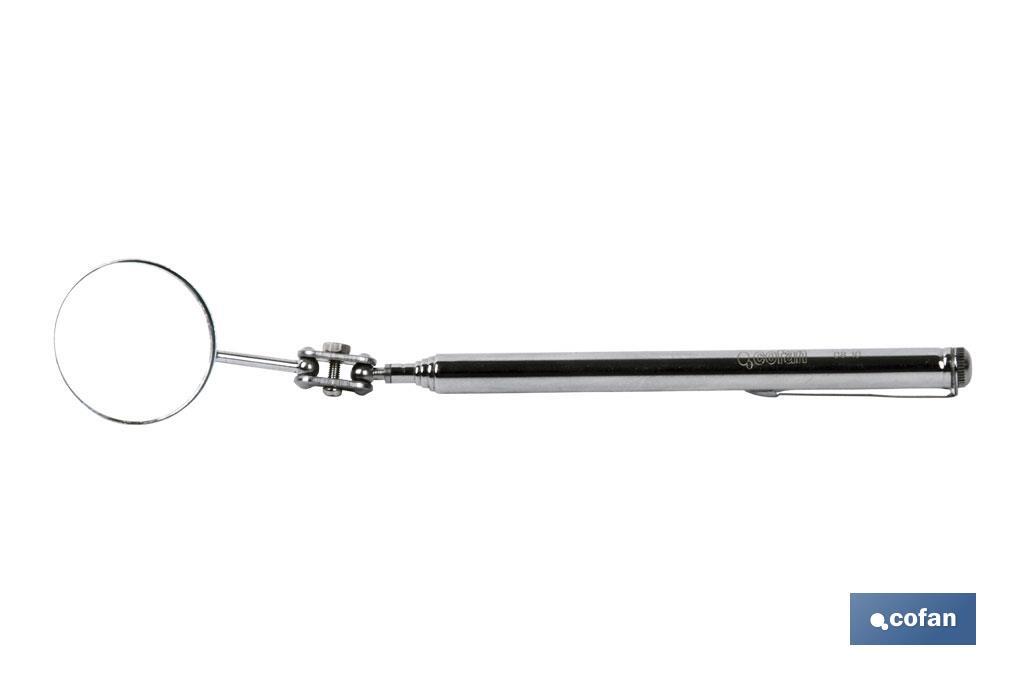 Telescopic inspection mirror | Length: 502mm | Round shape and retractable tool | Suitable for repairing vehicles - Cofan