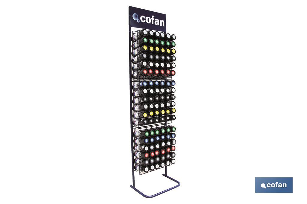 Display stand for 126 acrylic spray paint (different colours) - Cofan