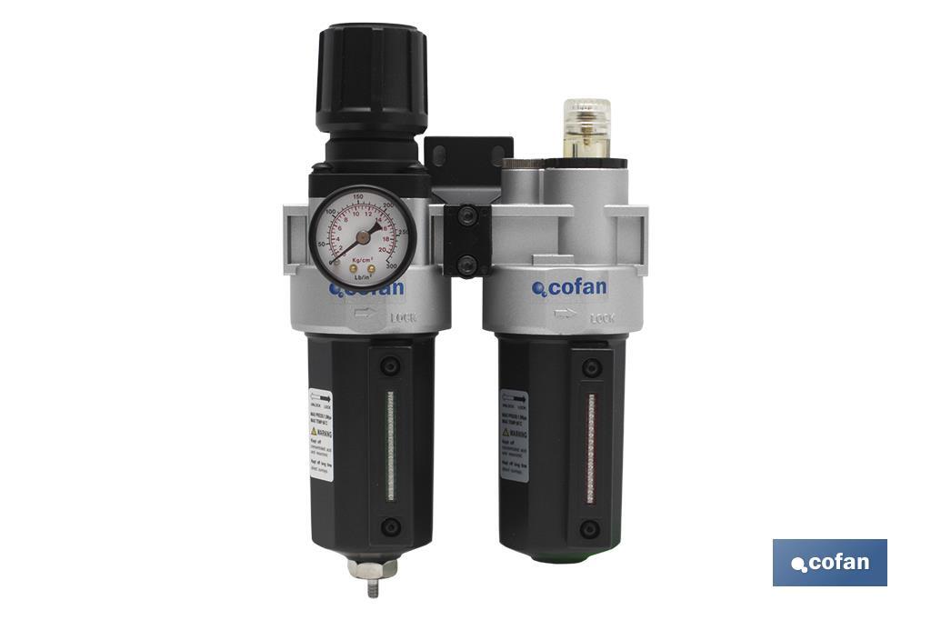 Regulating filter and lubricator with 3/8" threads  - Cofan