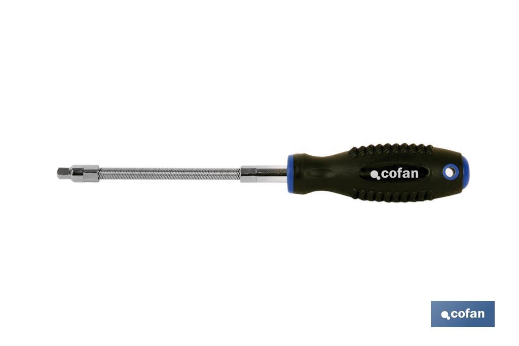 Set of screwdrivers with 9 1/4" sockets | Confort Plus Model | 1/4" square drive and drive sockets from SW5 to SW13 - Cofan