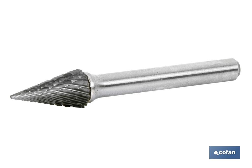 Rotary Burrs Hard Metal "Staggered Teeth" Conical Tip - Cofan